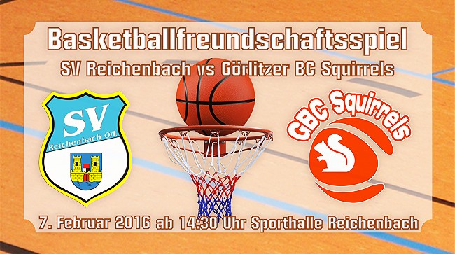 Freundschaftsspiel am 7. Februar um 14:30 Uhr in der Sporthalle Reichenbach