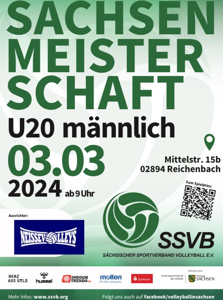 Volleyball - Sachsenmeisterschaft U20m Reichenbach am 03.03.2024